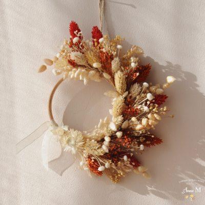 Couronne de fleurs séchées Broom terracotta