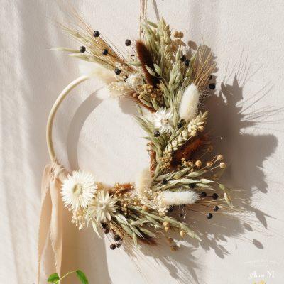 Couronne de fleurs séchées Lagurus