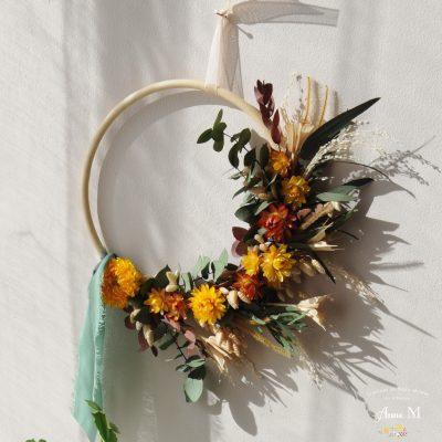 Couronne de fleurs séchées Stuartina