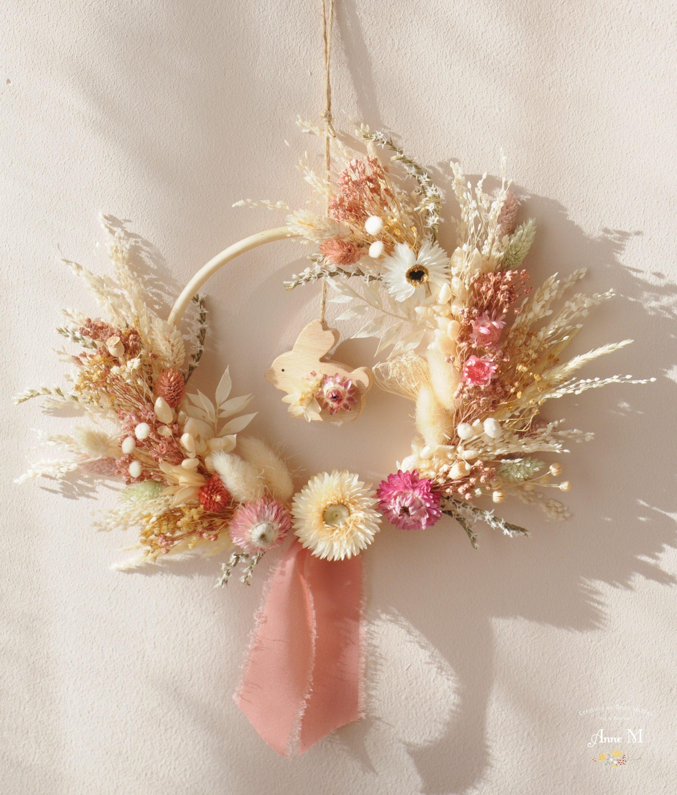 décoration en fleurs séchées couronne décoration chambre enfant Pays imaginaire