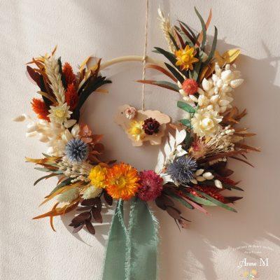 Couronne de fleurs séchées Forêt enchantée