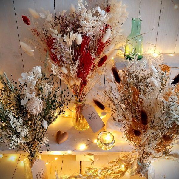 Les bouquets de fleurs séchées