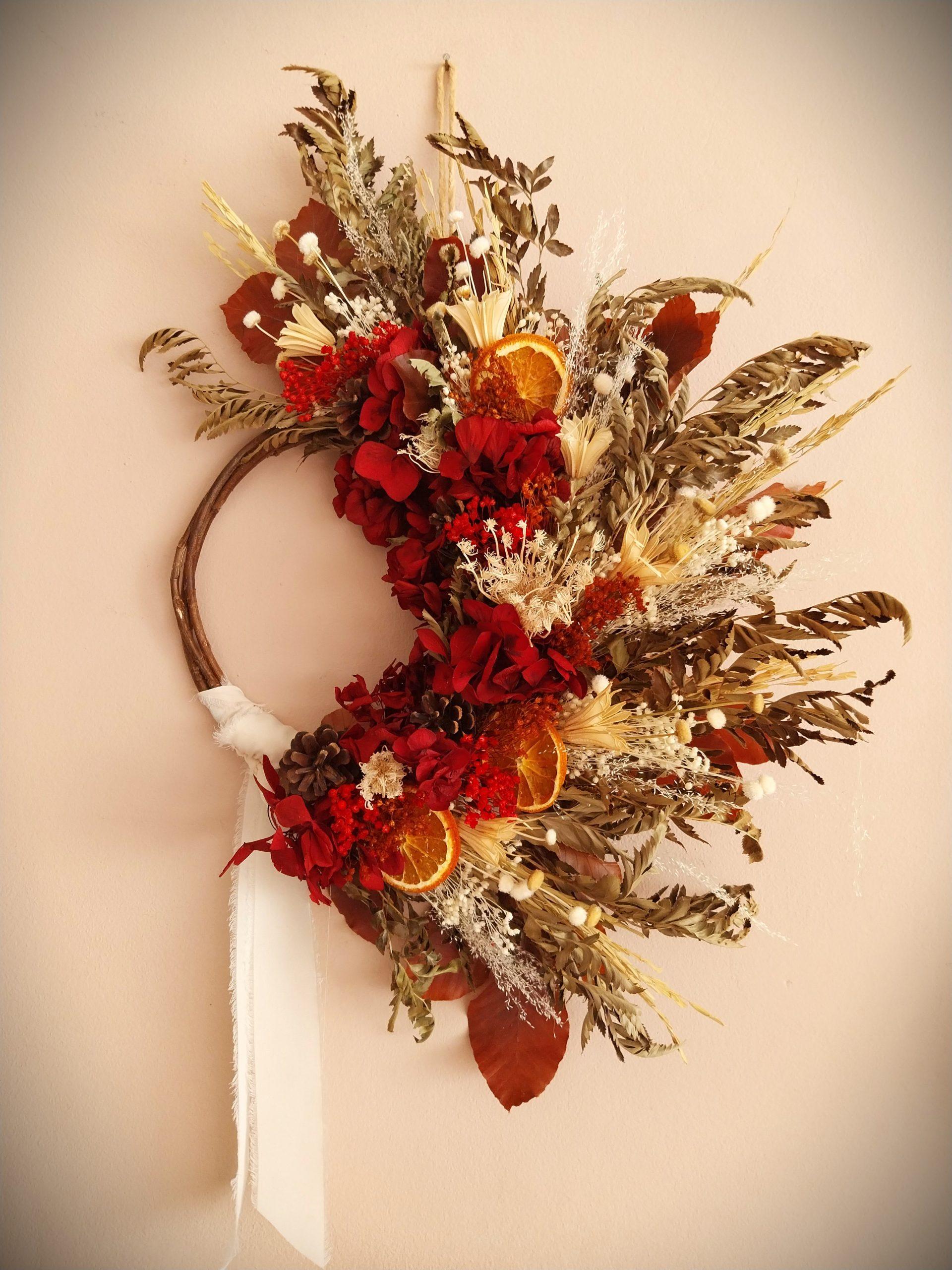 couronne de fleurs séchées Fleur de riz