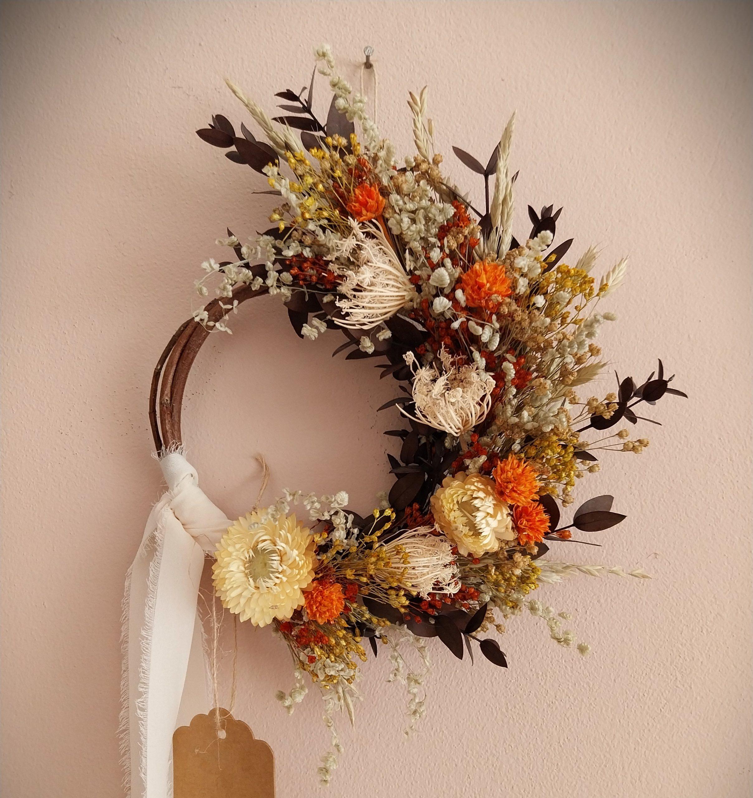 couronne de fleurs séchées Fenouil
